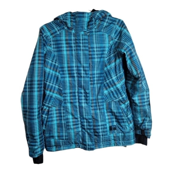 686 Ski Snow Coat Blue Plaid Waterproof Insulated Women's Small Thermal Rating 8 - Picture 1 of 12